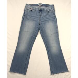 Tommy Hilfiger womens jeans light wash  raw distressed hem high rise Sz 6
